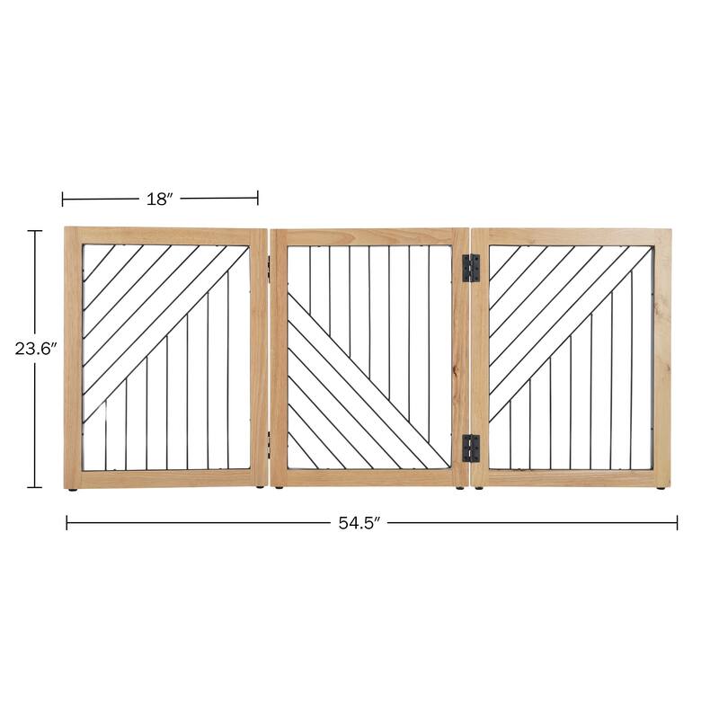 PETMAKER 3-Panel Foldable Pet Gate, Natural - N/A