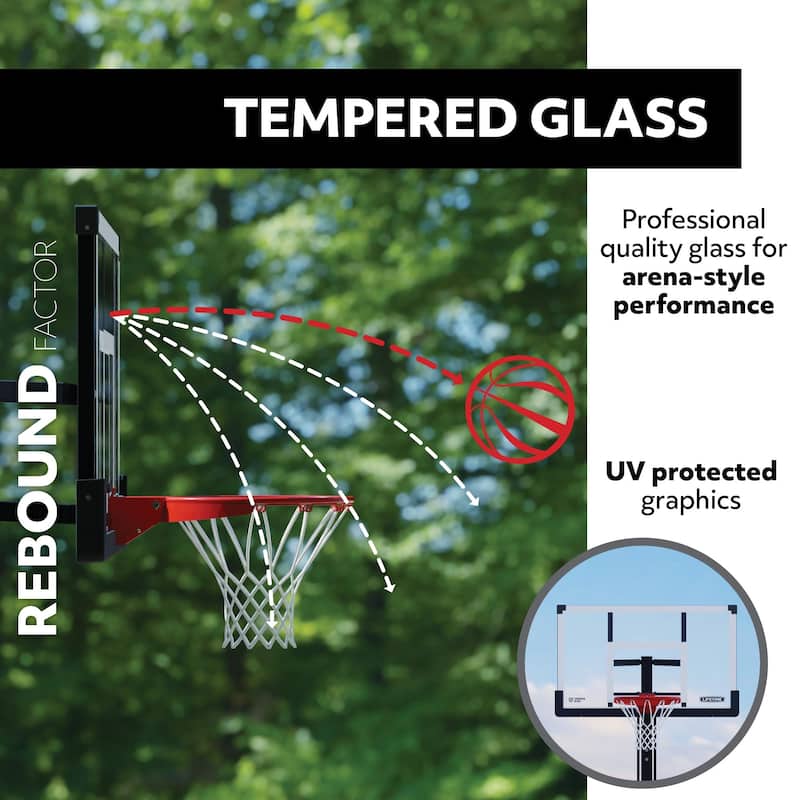 Lifetime Adjustable In-Ground Basketball Hoop, 54-Inch Tempered Glass