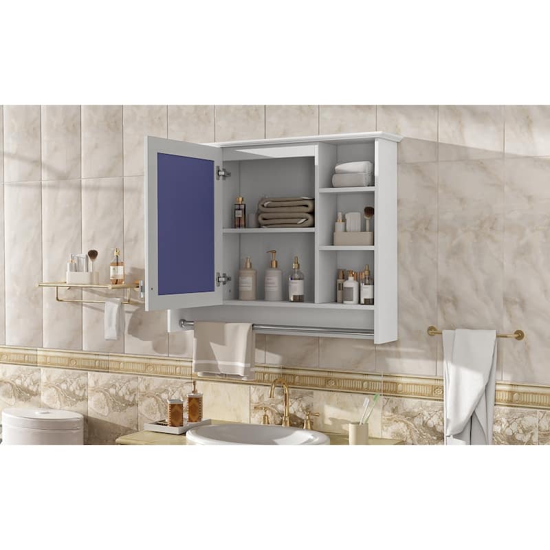 3-in-1 Bathroom Mirror Cabinet, 36-inch Wall Mounted Medicine Cabinet with Adjustable Shelf & Soft Close Door