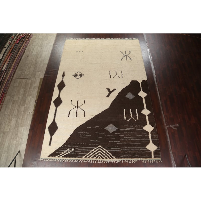 Tribal Oriental Moroccan Area Rug Wool Hand-knotted Living Room Carpet - 9'8" x 14'9"