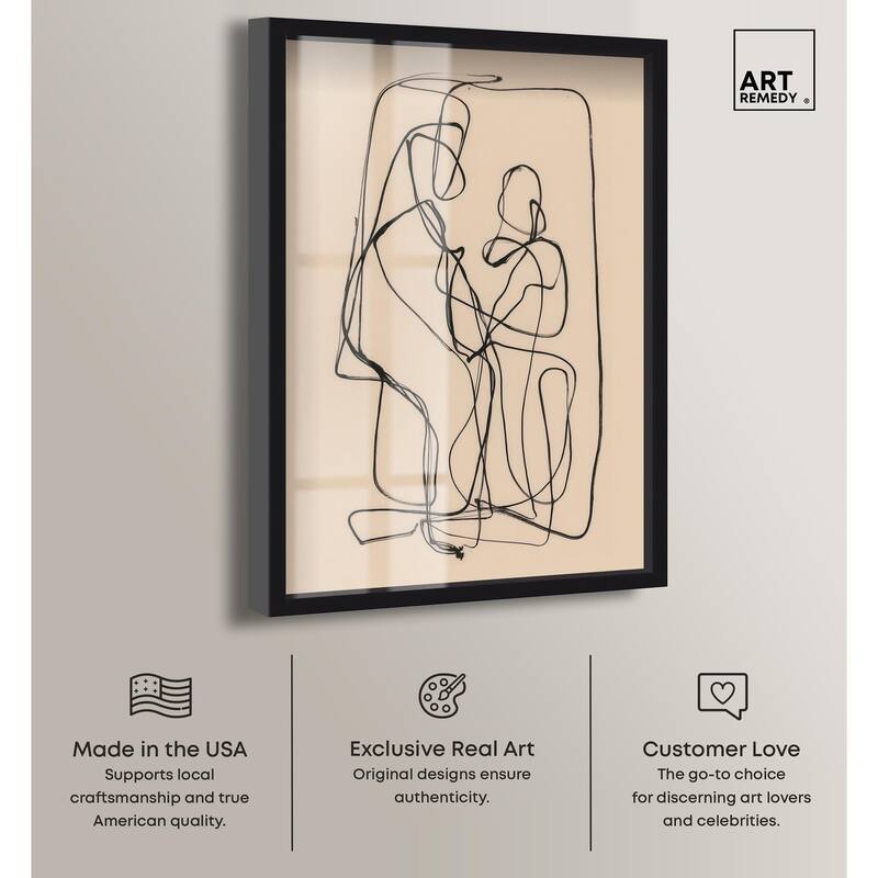 Embrace of Lines II Shadowbox by Art Remedy