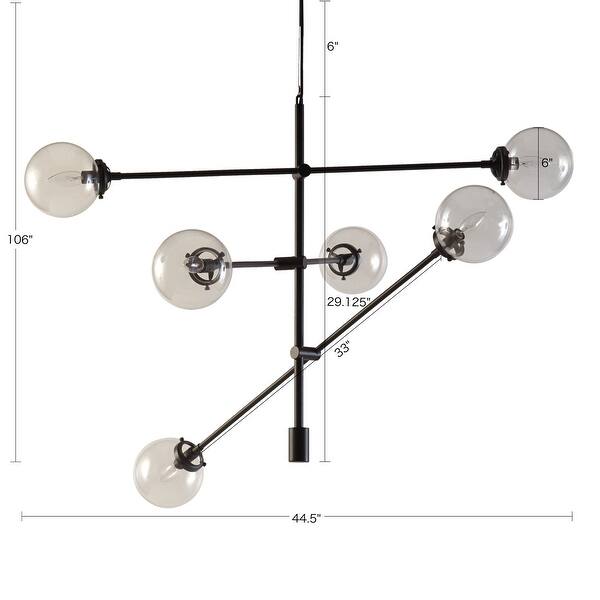 dimension image slide 0 of 2, Carson Carrington Tomten 6-light Sputnik Chandelier