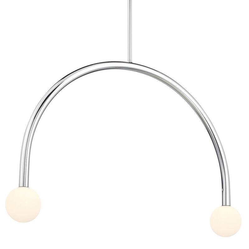 Bellevue SHCH92227 2 Light 34" Wide Linear Chandelier with Opal Glass - Chrome