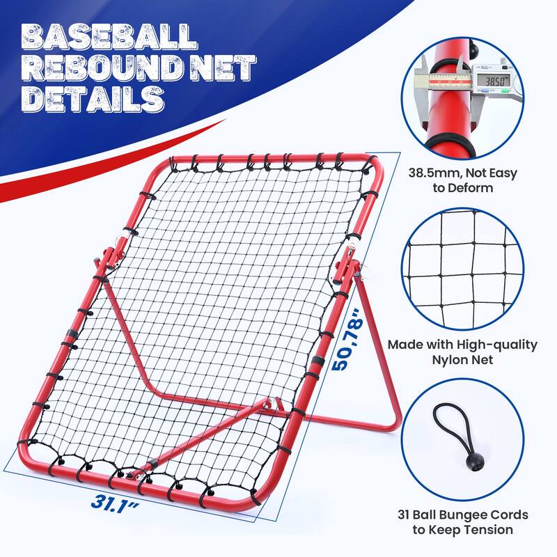 Patiassy Baseball Rebounder Net, Baseball Softball Bounce Back Netfor