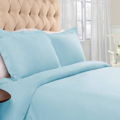 Superior Solid Cotton Flannel Duvet Cover Set