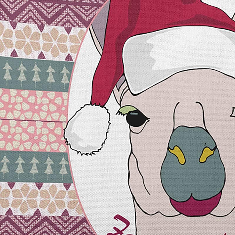 Fa La Llama Christmas Indoor/Outdoor Throw Pillow