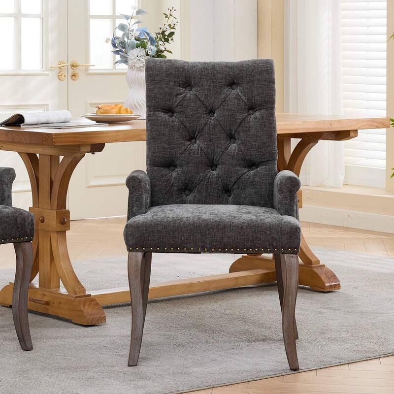 Roomfitters Upholstered Dining Chairs with Barrel Back and Wood Legs, Modern Accent Side Chairs for Living Room
