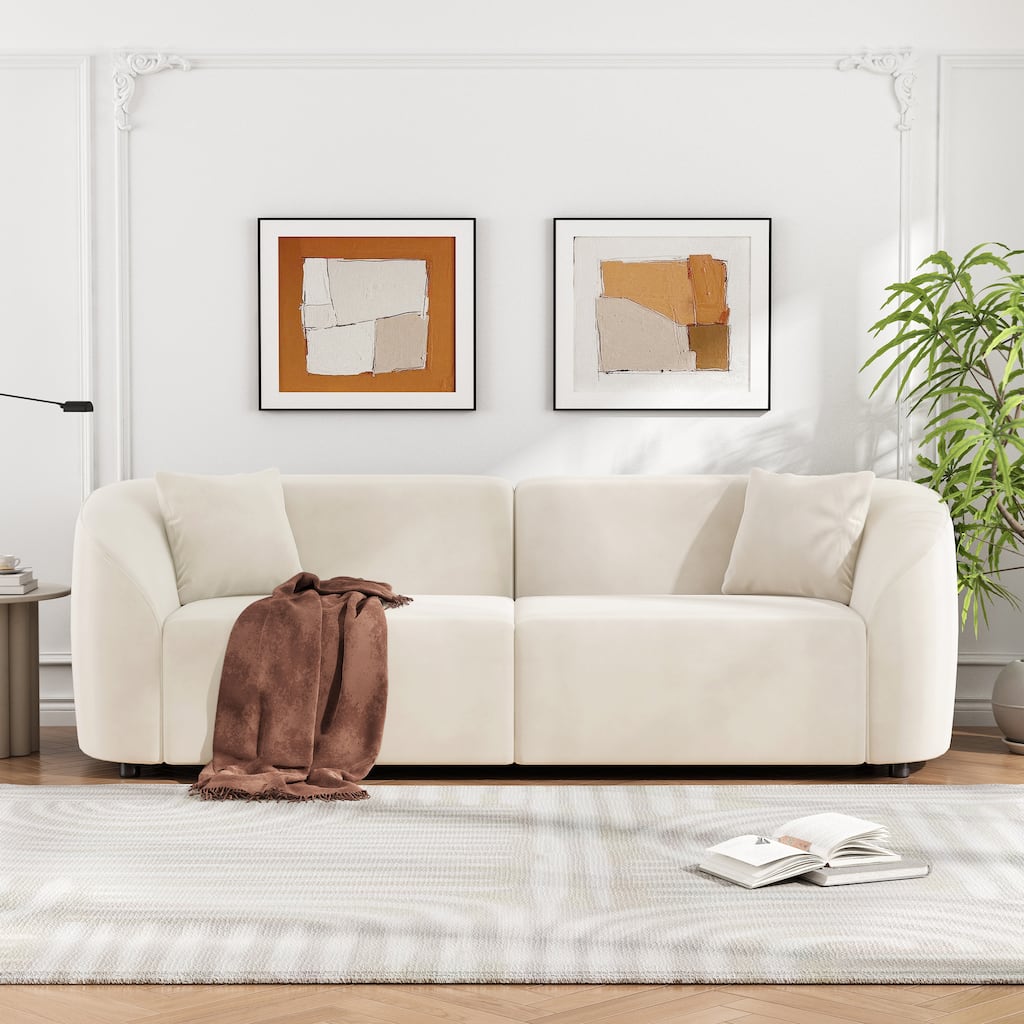 87" Curved Contemporary Sofa,Streamlined Design,and Durable Frame