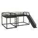 preview thumbnail 7 of 24, Full and Twin Size Modern Functional Design L-Shaped Bunk Bed with Slide and Short Ladder, Easy Assembly, Black