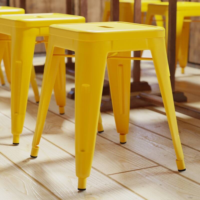18 Inch Table Height Indoor Stackable Metal Dining Stool-Set of 4