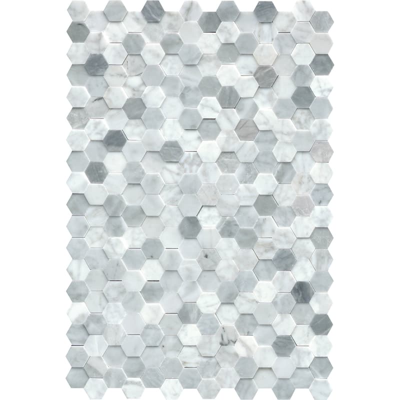 Emser Tile Link - 12" x 18" Square Geometric Mosaic Wall Tile - Honed