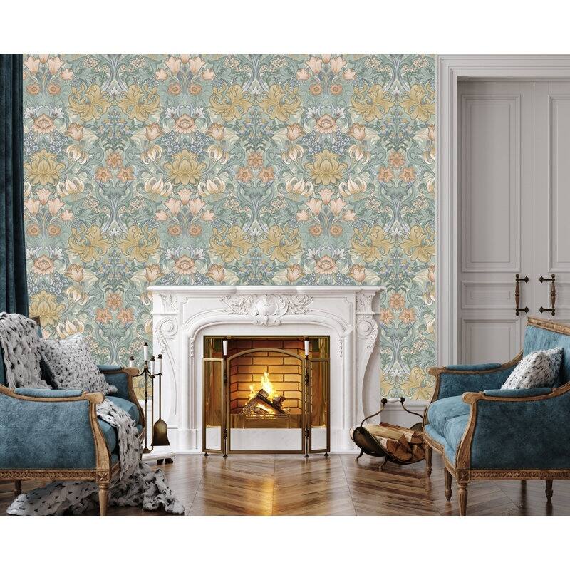 Fleurmont Floral Tapestry Non-Pasted Wallpaper - Covers 56 Square Feet