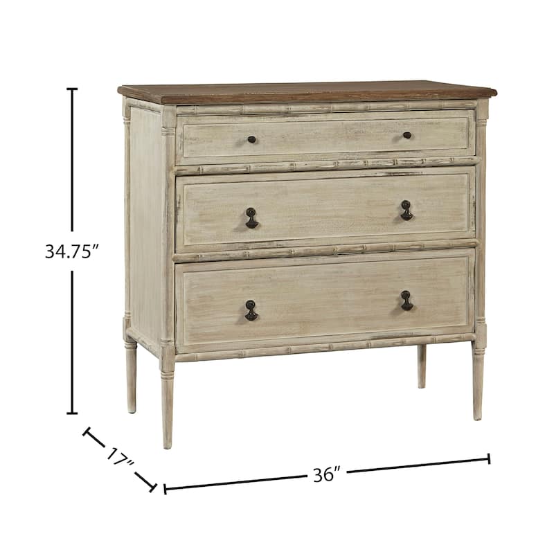 Calais 36-inch Distressed Mahogany Chest of Dresser Drawers
