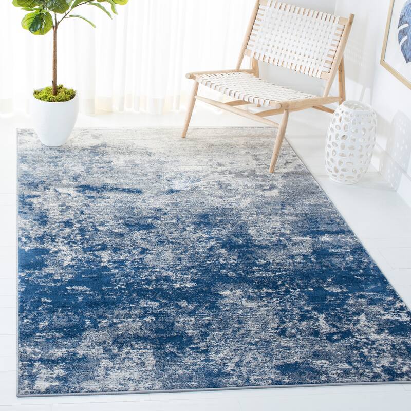 SAFAVIEH Brentwood Malissie Modern Abstract Rug - 11' x 15' - Grey/Navy