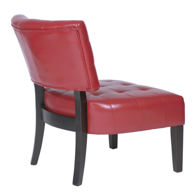 Faux Leather Tufted Accent Chair with Oversized Seating