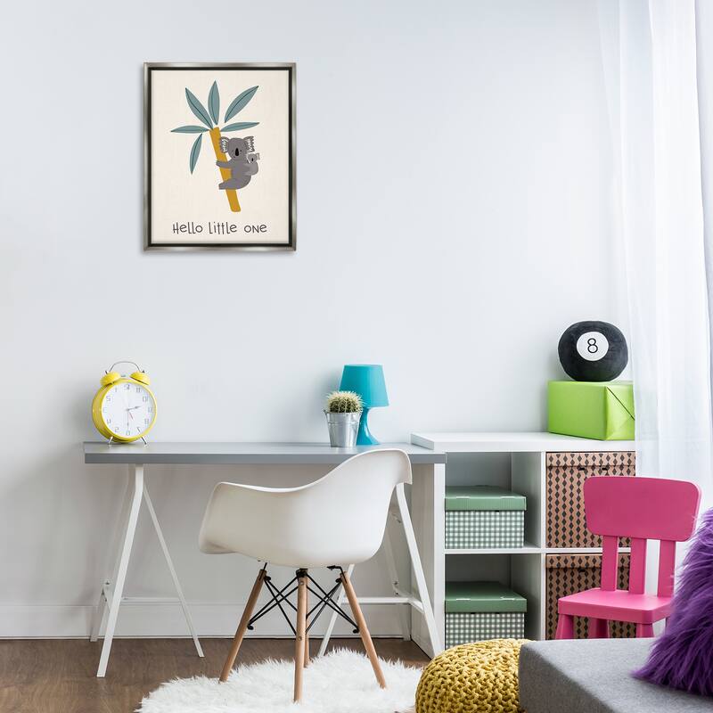 Stupell Hello Little One Koalas Framed Floater Canvas Wall Art Design By Sazerelli Designs