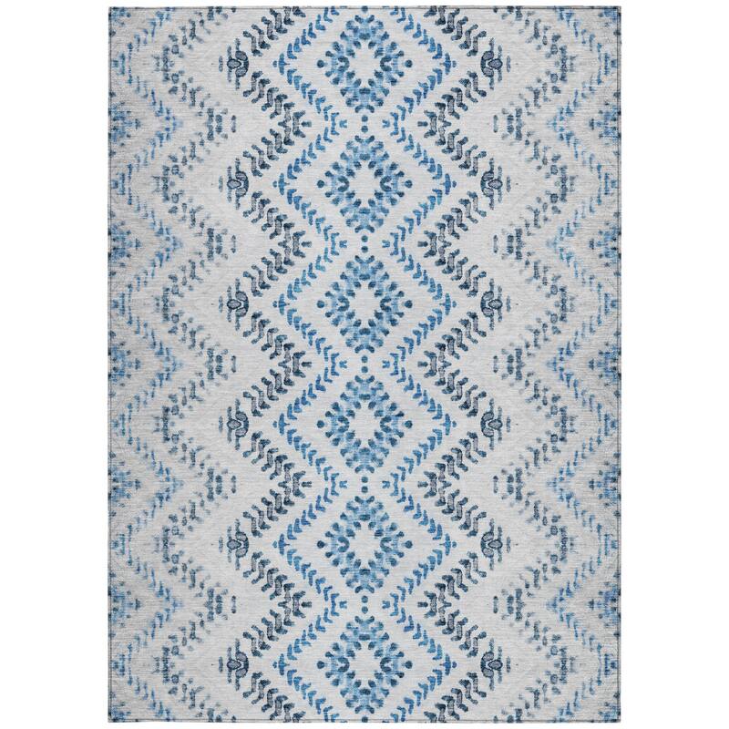 HomeRoots Geometric Transitional Rectangle Outdoor Rug