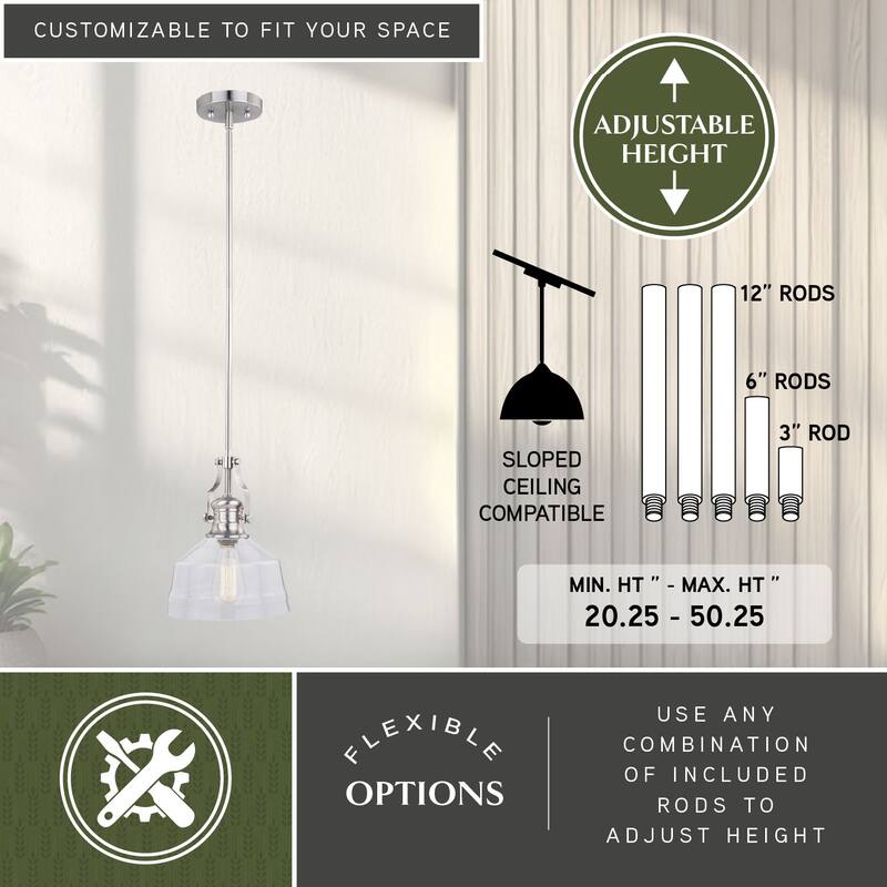 Beloit Farmhouse Kitchen Island Mini Pendant Ceiling Light Clear Seeded Glass