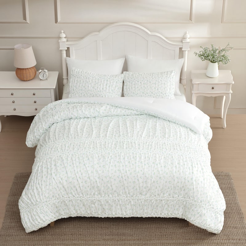 Laura Ashley Rosebuddies Reversible Blue Comforter Set