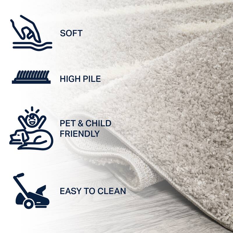 JONATHAN Y Cristo Berber Stripe Shag Area Rug