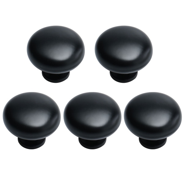 Zinc Alloy 28mm Vintage Round Knob Drawer Pull Handle DIY Furniture Cabinet Cupboard Wardrobe Black 5pcs
