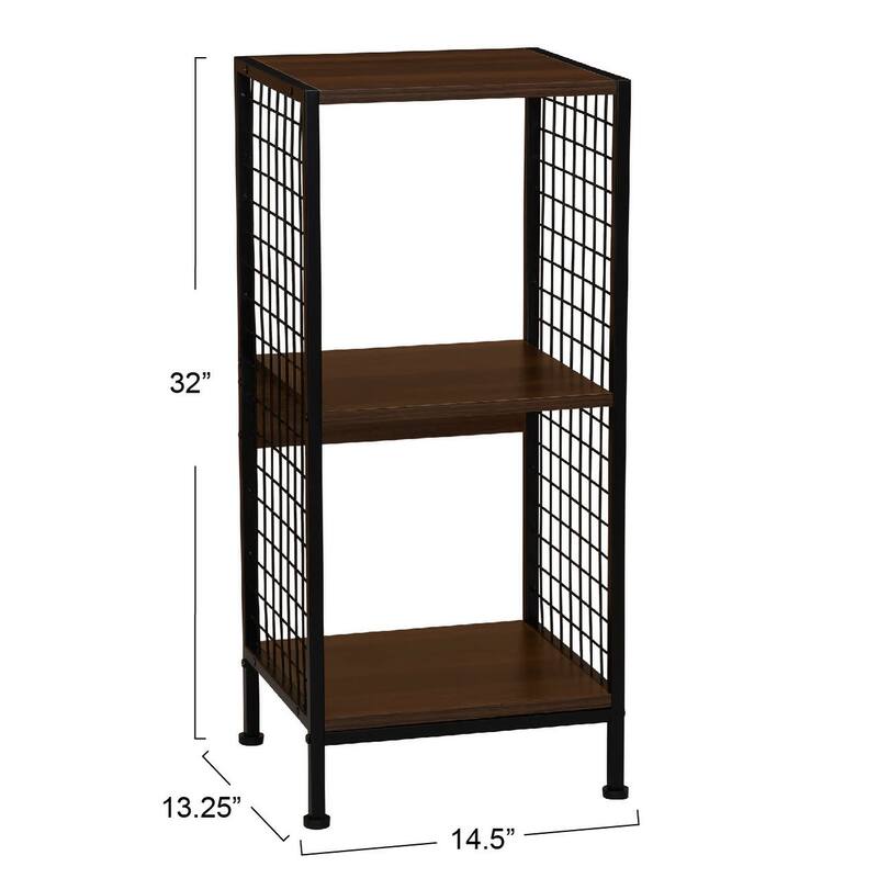 Household Essentials Trellis Open Storage Bookshelf with 2 Cube Compartments