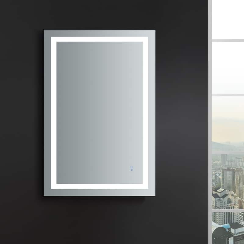 Fresca Luminosa 30" x 48" Framed Bathroom Mirror with LED Lighting and