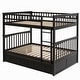 preview thumbnail 84 of 86, Full or Twin Bunk Bed with Safety Guardrail & 2 Storage Drawers, Convertible Beds Wood Slat Support Bunk Bed