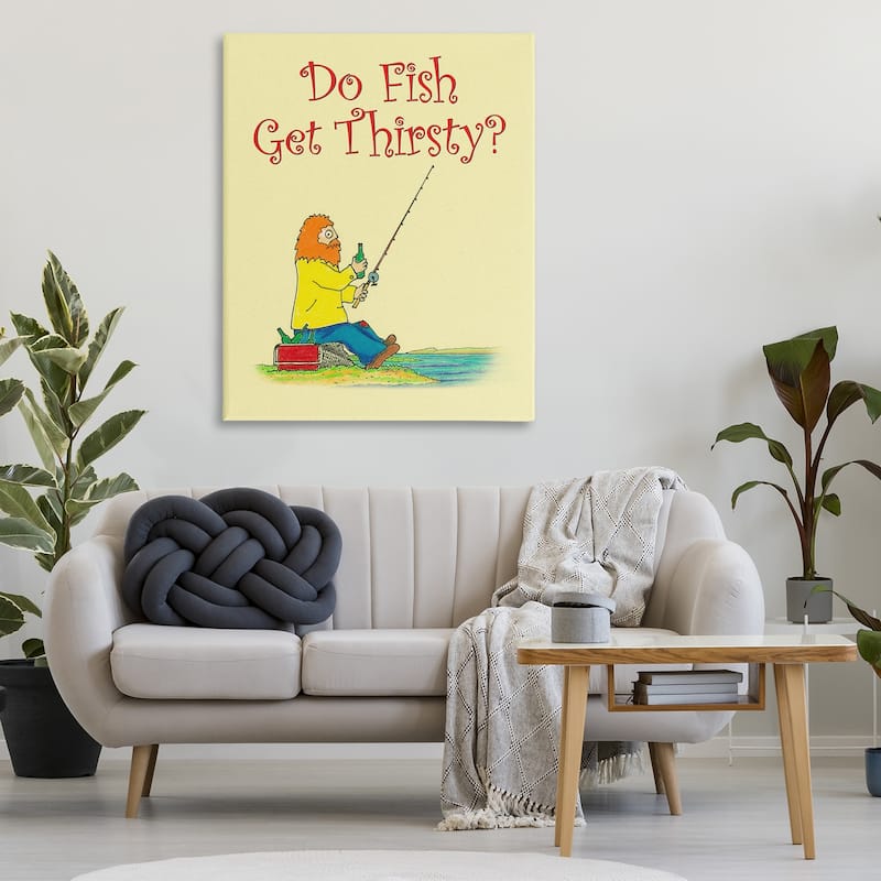 Stupell Do Fish Get Thirsty Humor Canvas Wall Art Design By Roger Straub