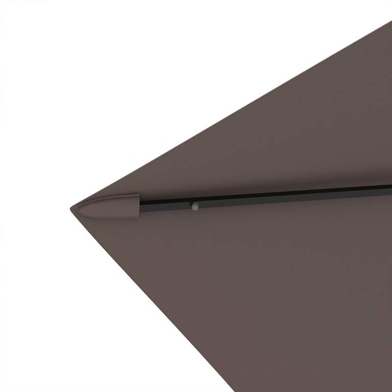 Outsunny 9'x7' Solar Umbrella,LED Lighted Patio Umbrella for Table or Base with Tilt & Crank Outdoor Umbrella for Garden