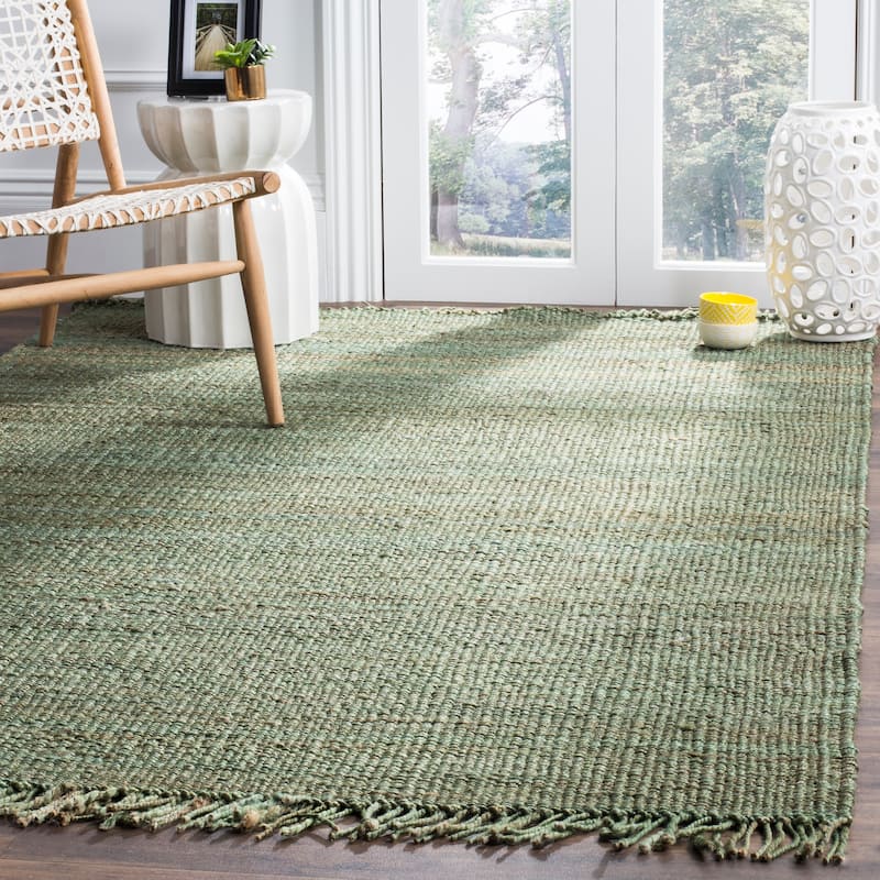 SAFAVIEH Handmade Natural Fiber Leteke Jute Fringe Rug - 6' x 9' - Green