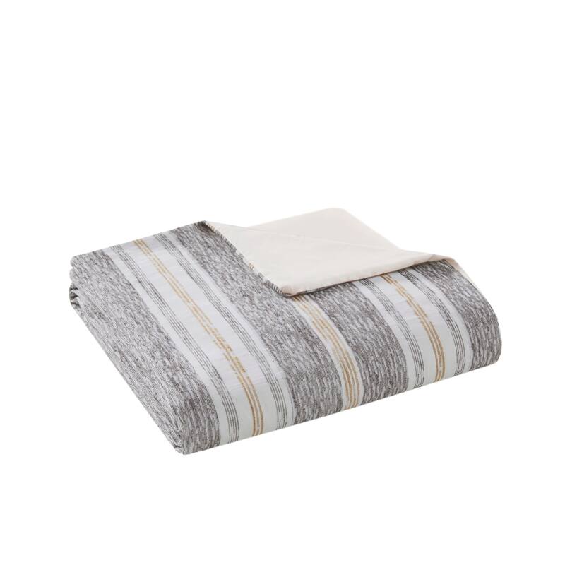 Madison Park Signature Oasis Oversized Chenille Jacquard Comforter Set with Euro Shams and Throw Pillows