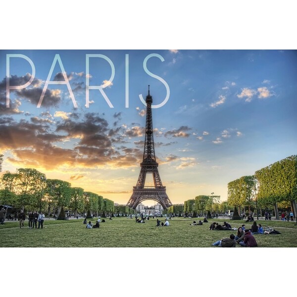 Paris France Eiffel Tower Lawn Lantern Press Photography Art Print Multiple Sizes Available 9 X 12 Art Print
