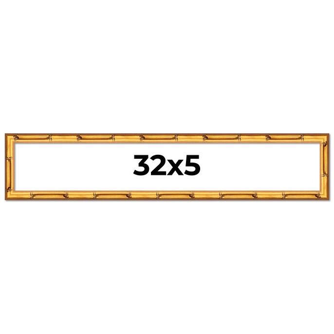 32x5 Frame Gold Bamboo Picture Frame Modern Photo Frame Includes UV Acrylic Shatter Guard Front Acid Free Foam Backing Board