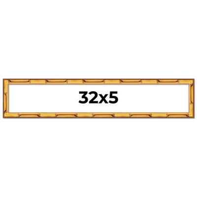 32x5 Frame Gold Bamboo Picture Frame Modern Photo Frame Includes UV Acrylic Shatter Guard Front Acid Free Foam Backing Board