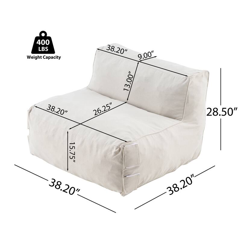 Christopher Knight Home - Nerissa 6-Piece Modular Outdoor/Indoor Bean Bag Sectional Sofa Set with Shredded Foam Filled & Ottoman