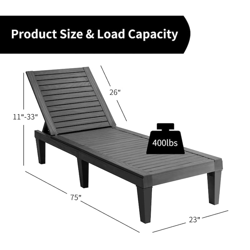 Costway Patio Lounge Chair Chaise Recliner Weather Resistant