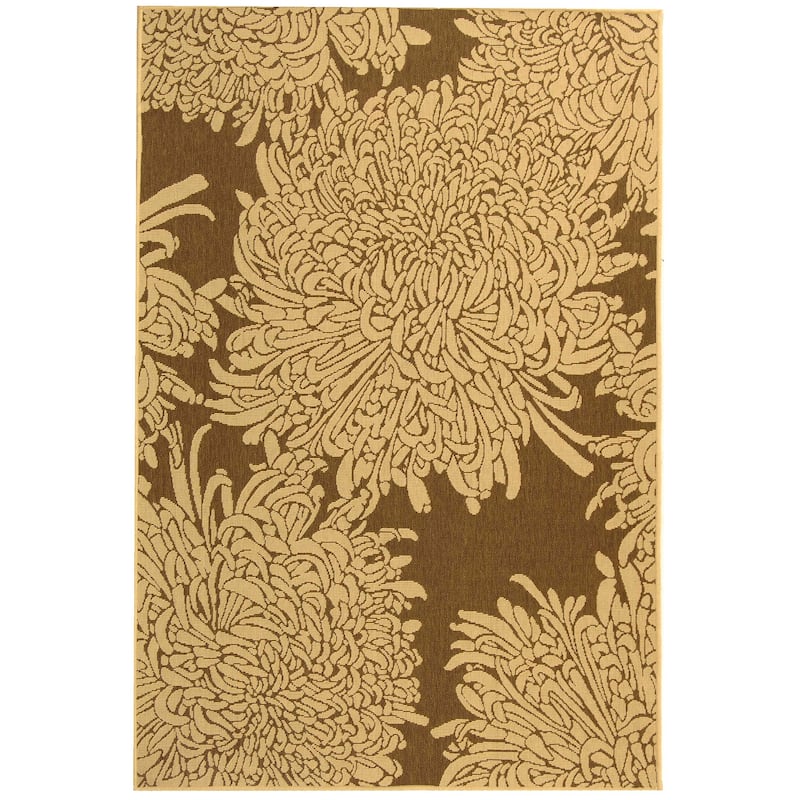 SAFAVIEH Courtyard Sahba Indoor/ Outdoor Waterproof Rug - 5'3" x 7'7" - 5'3" x 7'7" - Brown/Natural