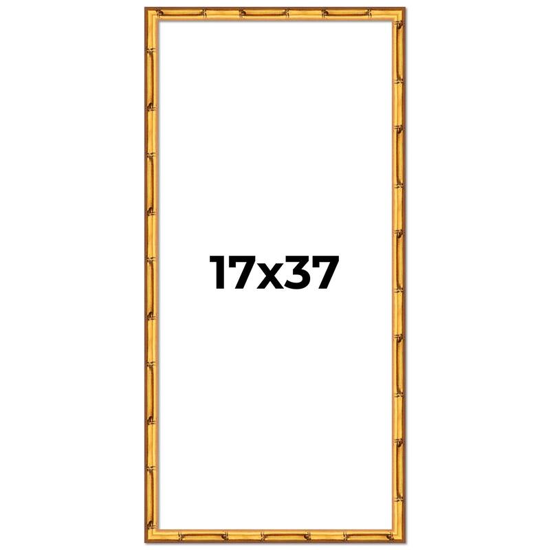 17x37 Frame Gold Bamboo Picture Frame Modern Photo Frame Includes UV Acrylic Shatter Guard Front Acid Free Foam Backing Board