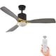 preview thumbnail 18 of 38, ExBrite 52 inch LED Ceiling Fan,Walnut Solid Wood Blades,Remote Control,DC Motor