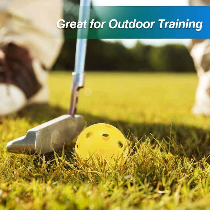 GSE™ 12-Pack Indoor/Outdoor Plastic Hollow Practice Golf Balls, Airflow Training Golf Balls
