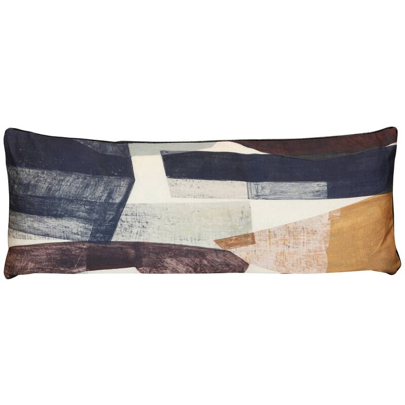 StyleCraft Architectural Patchwork Pillow - Multicolor - 36" x 14"