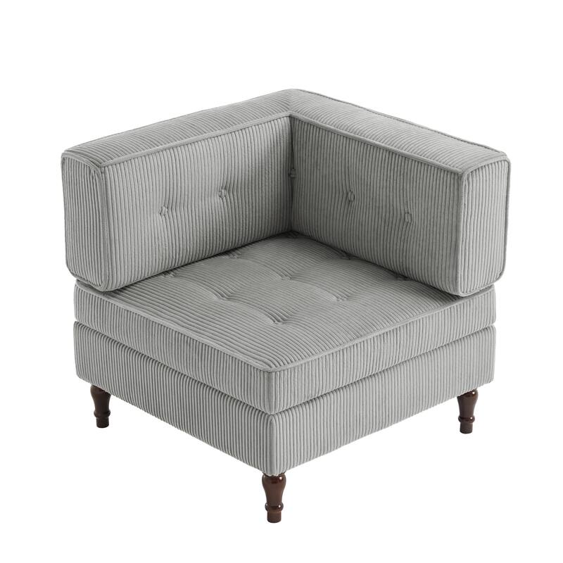UIXE Corduroy Modular Corner Sofa Lounge Corner Arm Chair