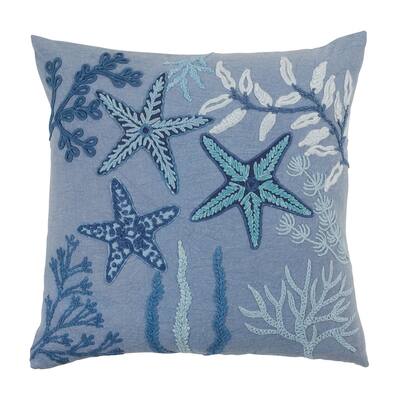 Stonewashed Pillow With Starfish Design