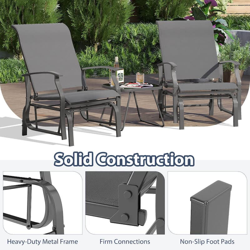 Costway Porch Gliders Set of 2/4 with Reclined High Back Breathable - See Details