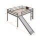 preview thumbnail 8 of 12, Gray Full Pine Loft Bed with Slide, Chalkboard & Stairs - Creative Design