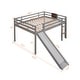 preview thumbnail 8 of 12, Modern and Playful Design Wood Loft Bed with Slide, Ladder and Chalkboard, Full size, Grey