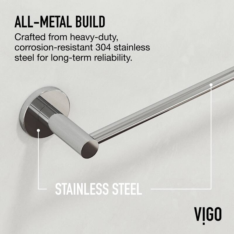 VIGO Cass 4-Piece Bathroom Hardware Accessory Set with 24 in. Towel Bar, Toilet Paper Holder, Hand Towel Holder, Hook