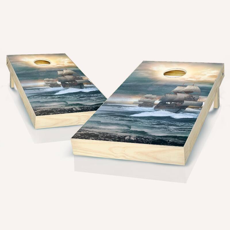Pirate Ship Outdoor Cornhole Board Game Set - NO Accessories