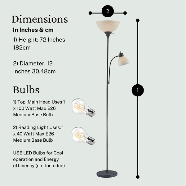 Floor lamp black base white shade cheap
